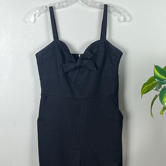 Molly Green Black Strapped Sweetheart Neckline Cotton Jumpsuit Size Small - Picture 2 of 7
